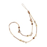 Bothyi - Correa De Muñeca Multifuncional Ideal Como Regalo Correa De Muñeca Elegante Con Cuentas Para Teléfono Café