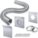 thumbnail image 1 of Kit de admisión de aire fresco de estufa de pellets, 2 "x 60" Kit de aire frío exterior para tubo de estufa de pellets, tubo de ventilación flexible de aluminio para maíz con pantalla de pla, 1 of 3