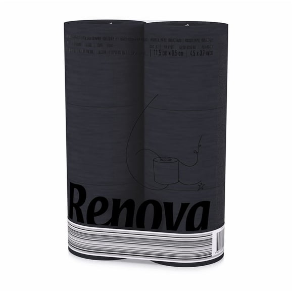 Papel Higiénico Black Label Negro De 3 Capas Suave