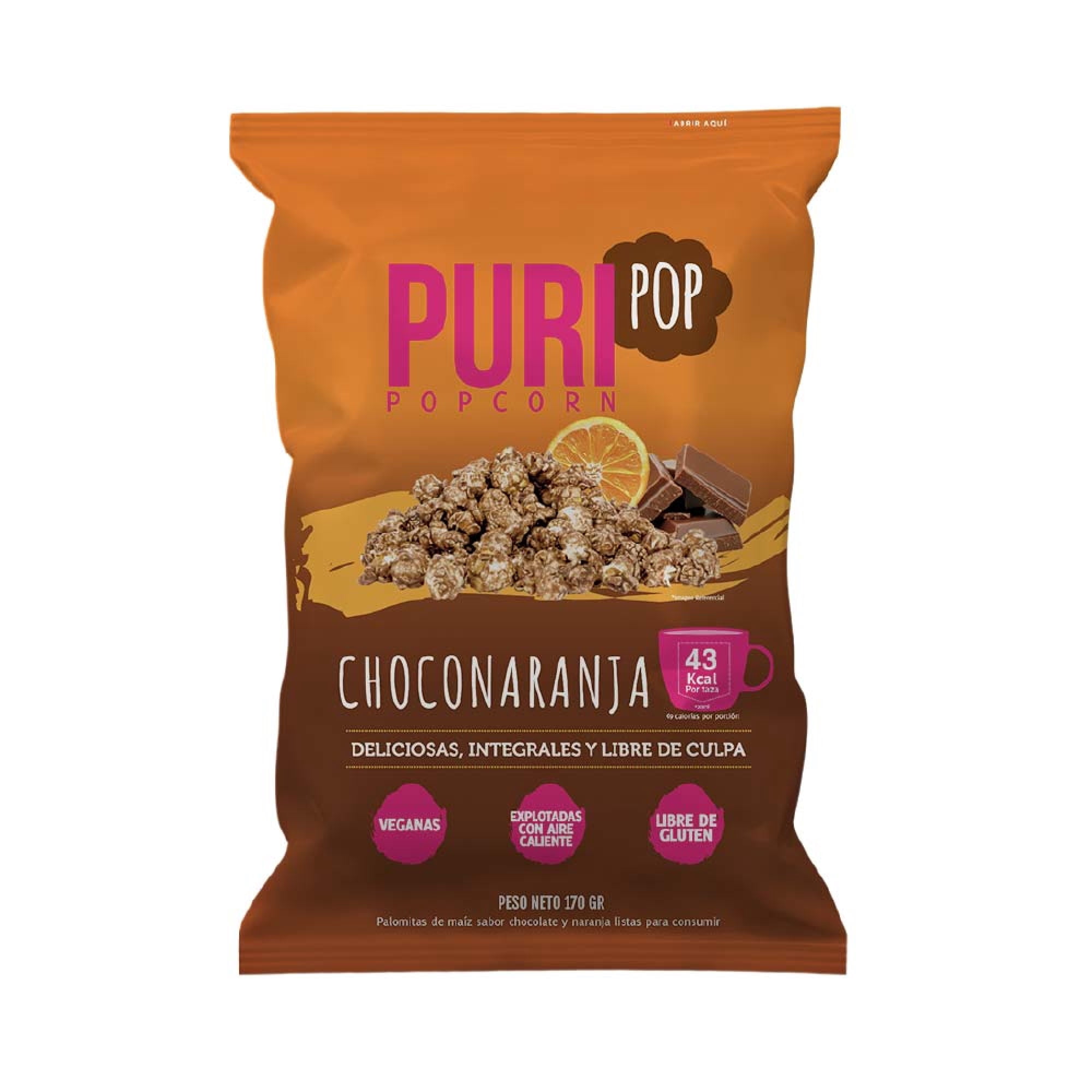 Puripop Chocolate Naranja 170 Gr