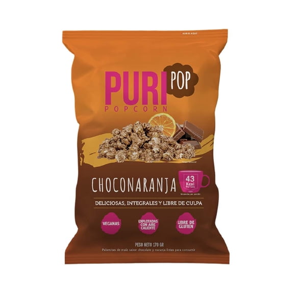 Puripop Chocolate Naranja 170 Gr, 17 g