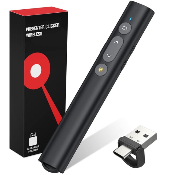 Puntero de presentación TITIANCOOL USB‑C/A con láser rojo inalámbrico