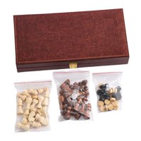 Bothyi - Ajedrez Damas Backgammon 3 En 1 Juego De Juegos De Mesa Para Niños Adultos Juego Familiar