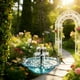 thumbnail image 1 of Fuente baño pájaros colgante solar resistente intemperie bomba cuenco jardines césped, 1 of 7
