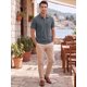 thumbnail image 2 of INSPIRE CHIC Camisa Polo Casual para Hombre de Manga Corta para el Verano Diario Camisas de Golf M Gris, 2 of 5
