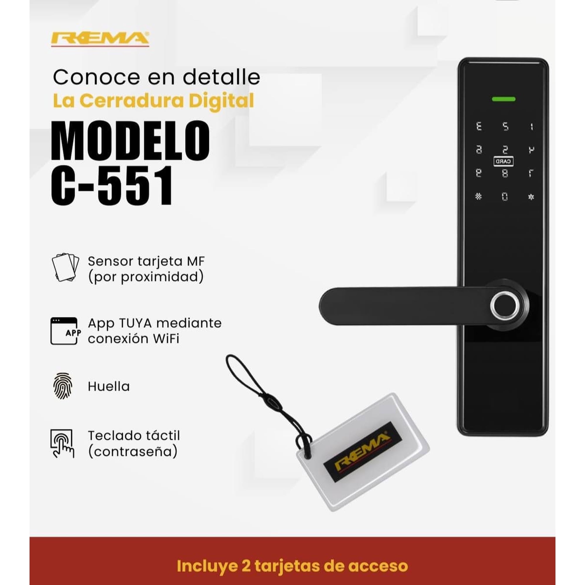 Cerradura Digital C-551 Rema