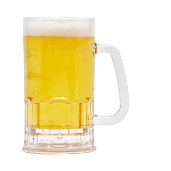 GET - Juego de 4 Jarras de Cerveza de 591 ml de Plástico Transparente con Asa