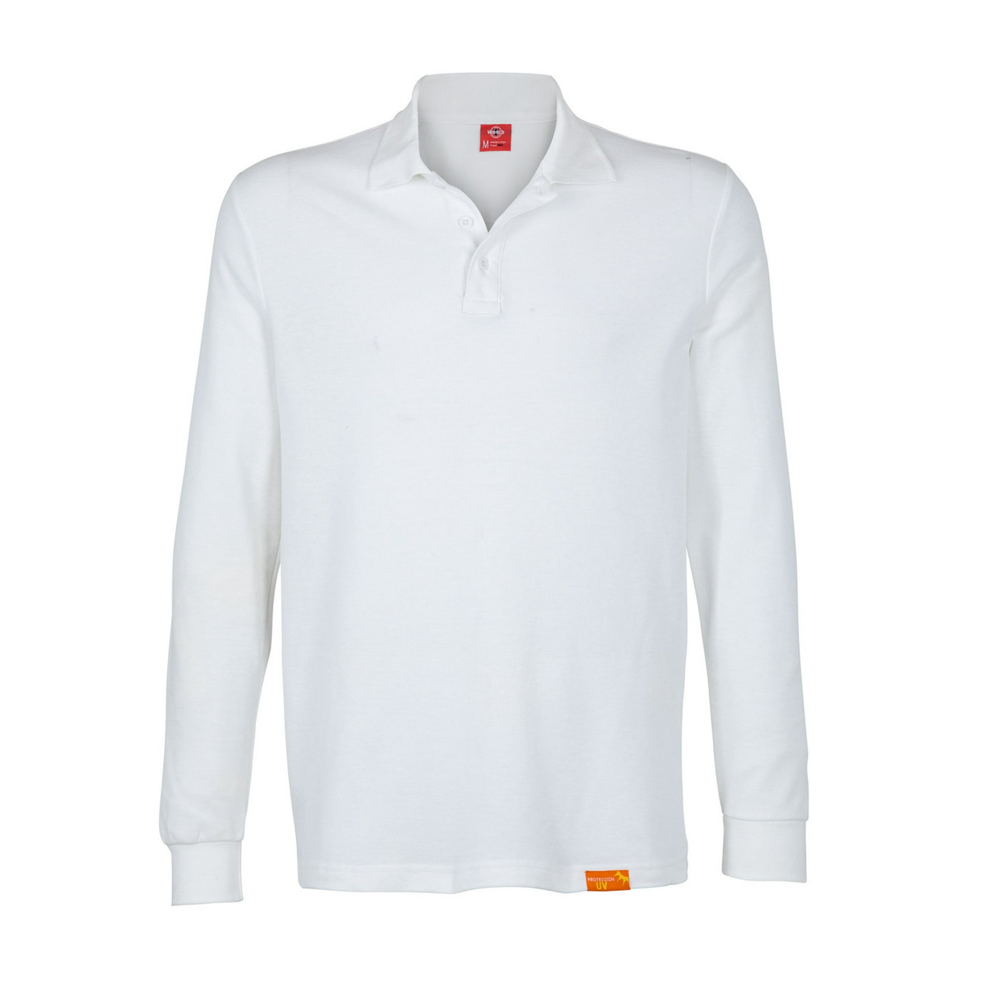 T-world - Polera Polo 60% Algodón Manga Larga Hombre Blanca