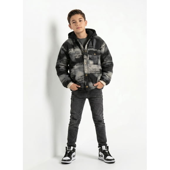 Chaqueta Ni o Urbana Con Gorro Casaca Abrigo Invierno