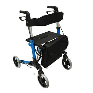 Glomed - Andador Burro Ortopédico Roller 4 Ruedas Plegable Deluxe Negro