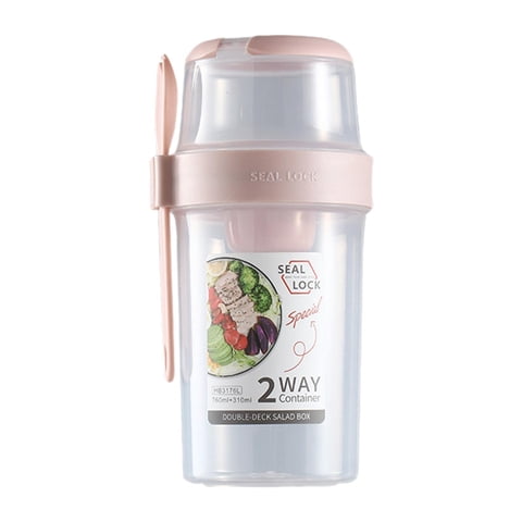 Bothyi - Taza De Ensalada Para Desayuno, Taza De Postre Multiusos Portátil Para Picnic, Viaje, Dormitorio, Color Rosa