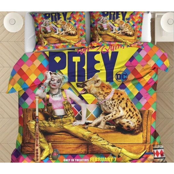Harley Quinn Quilt Duvet Cover Set Super Bed 3 Piece3-Piece Bedding Set (1 Duvet Cover + 2 Pillow Shams)