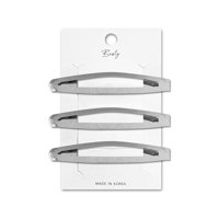 Besty - Set Clip Semiovalado Grande Plateado 3U Plateado