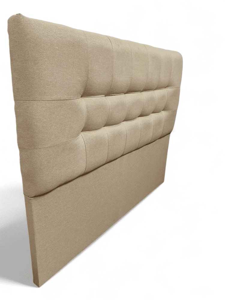 Mbc - Respaldo De Cama 2 Plazas Valencia Tela Lino Beige