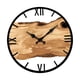 thumbnail image 1 of Reloj De Pared De Madera De Fácil Lectura, Reloj Colgante De Pared Para Dormitorio De Granja, Oficina, Números Romanos Marrones, 1 of 5