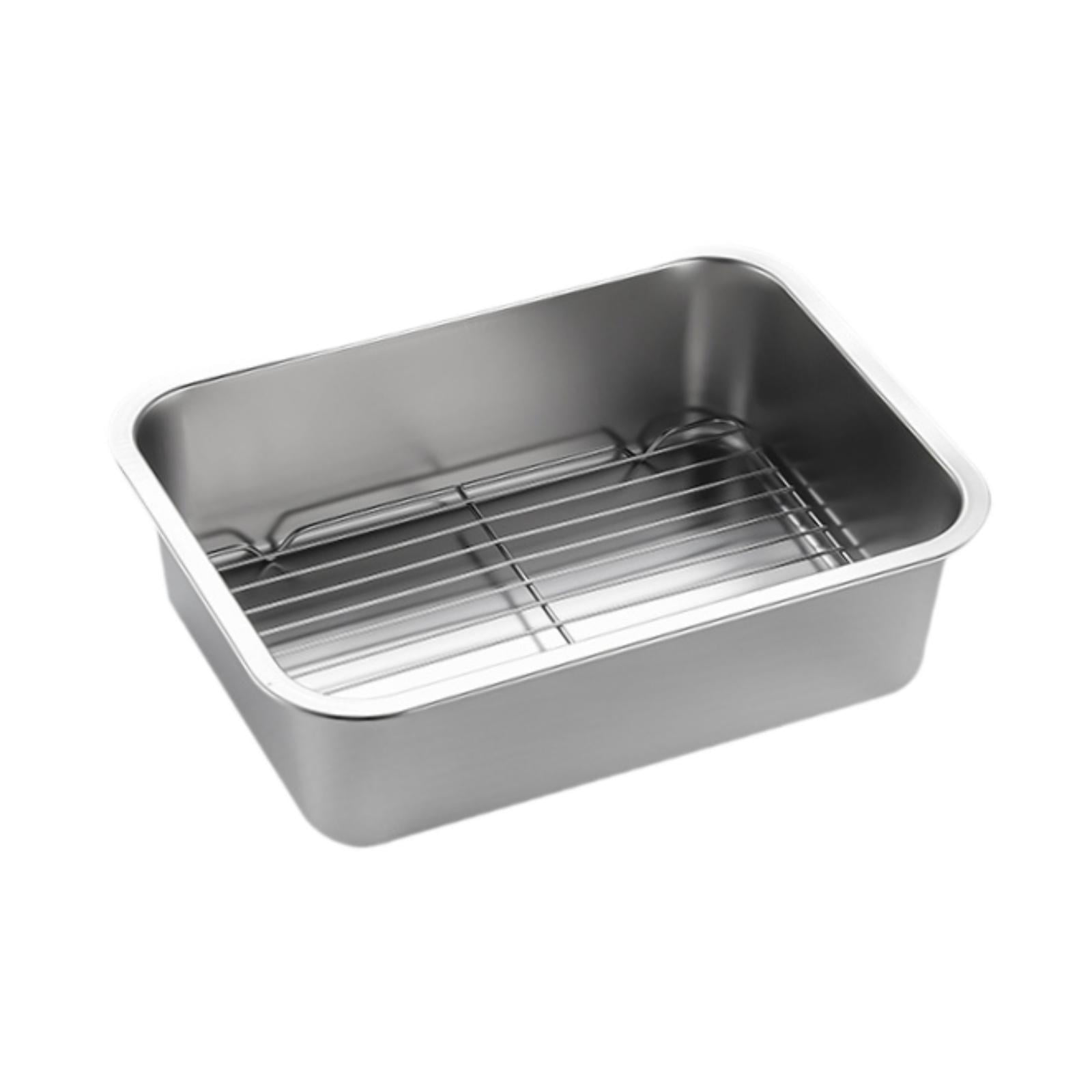 Bothyi - Bandeja Para Horno Con Rejilla Para Filtrar Aceite, Rectangular, Para Hoteles, 36 X 27 X 10 Cm