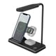 thumbnail image 3 of Cargador inalámbrico plegable multifunción de 15 W con luz nocturna LED y soporte para teléfono, compatible con Apple Watch/iPhone/AirPods, diseño portátil para uso doméstico y de oficina-Negro, 3 of 9