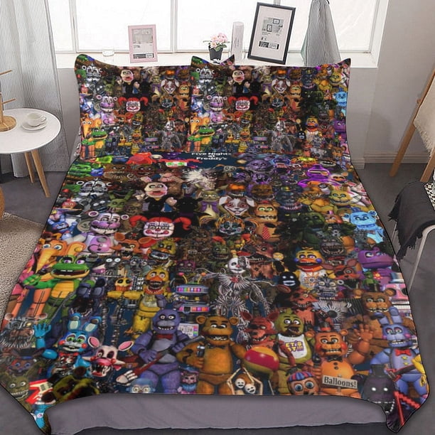 Five Nights at Freddy 3-Piece Bedding Set Warm And Comfortable Soft Duvet Cover Bed Set for Boys Girls Kids Adult Bedroom All Season
