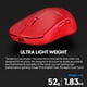 thumbnail image 4 of Ratón para juegos Pulsar Gaming Gears X2H mini inalámbrico rojo, 4 of 9