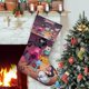 thumbnail image 1 of Hora de Aventura Tema: Calcetines de Navidad, fino lino blanco para colgar en escaleras y chimenea, decoración navideña para el hogar, regalo de Navidad. 45cm × 32cm, 1 of 5