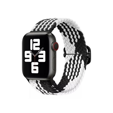 Genérico - Correa Trenzada Compatible Iwatch Apple Watch 38/40/41Mm Blanco Y Negro