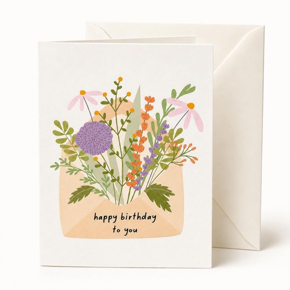 Tarjeta de Felicitación Dotty about Paper 5x7 Diseño Floral