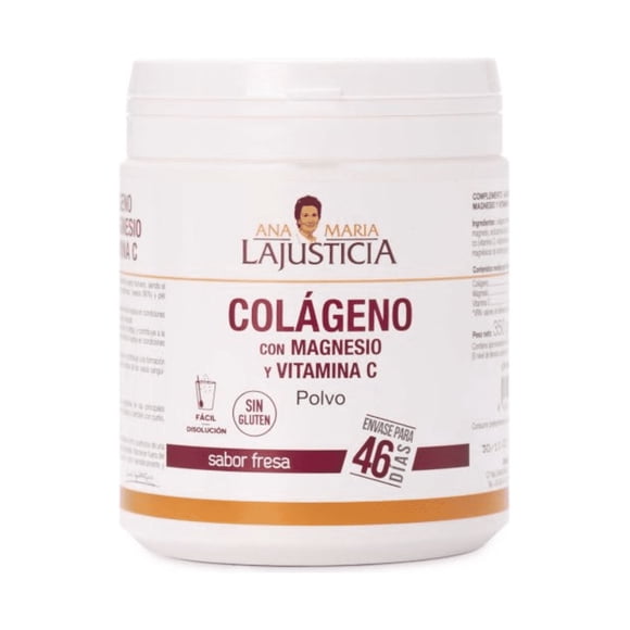 Colágeno con magnesio y Vitamina C en polvo sabor frutilla 350 gr