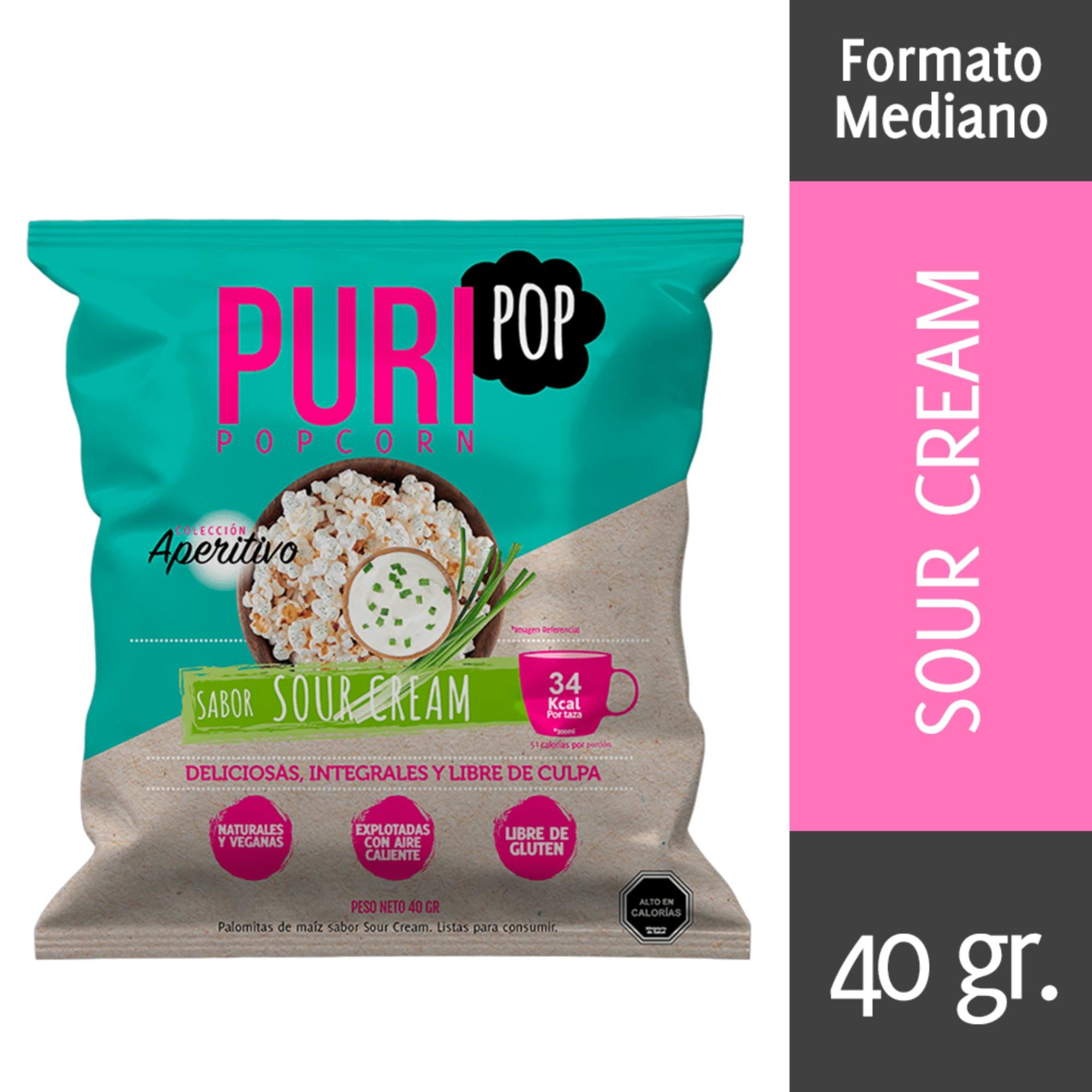 Puripop Popcorn Sabor Sour Cream 40 g Purisnacks