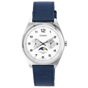 Reloj Casio Standard Analog Moon Phase White Dial Leather Strap Quartz Mtp-M300L-7A Mtpm300L-7 Men'S Watch