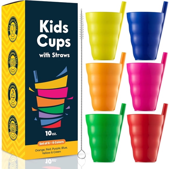 Vasos infantiles JoyServe con bombilla 10 oz (296 ml)