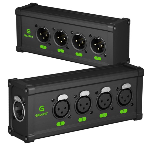Extensor Ethernet GearIt de 4 canales XLR/DMX/AES-EBU a RJ45