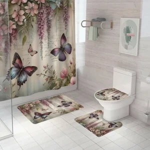 Casadeliacl - Alfombrillas De Baño T.F.I Diseño Varios 180X180 Cm Beige Mariposa