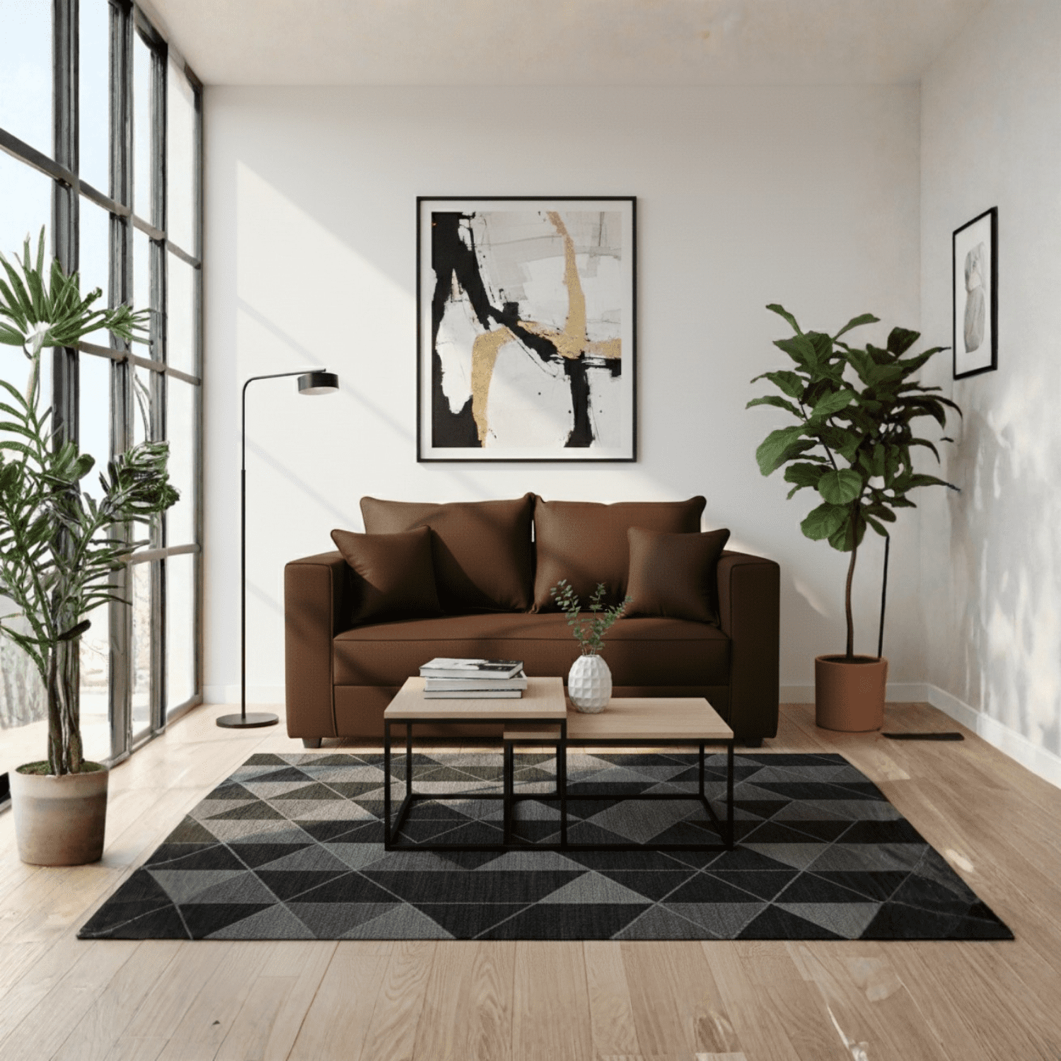 Construmuebles - Sofa 2 Cuerpos Aurelia Tela Chocolate