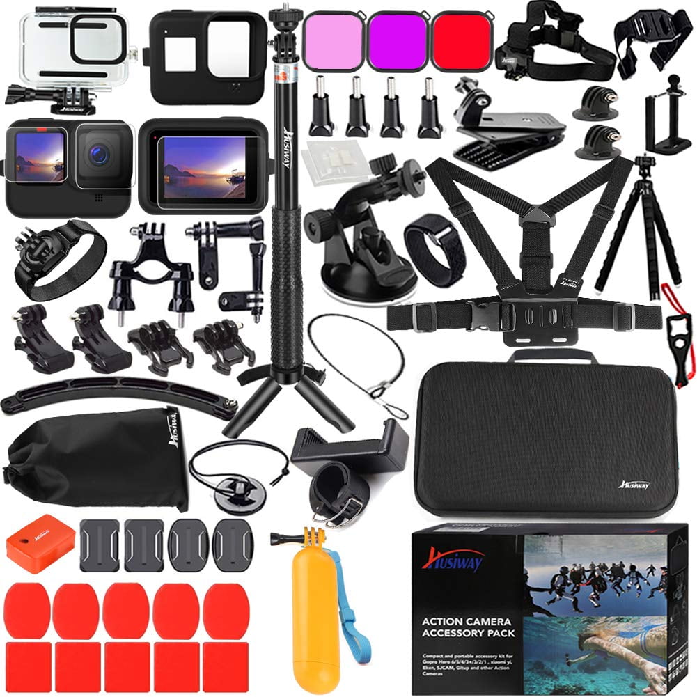 Kit De Accesorios Husiway Para Cámara Gopro Hero 12/11/10/9 Negra
