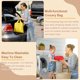 thumbnail image 4 of Uxcell 4 Paquete de Bolsa de Viaje Plegable con Asas, Bolsas de Compras Reutilizables de Tela de Poliéster Ligera, Bolsa de Compras Lavable para Mujeres y Hombres Viaje Playa Almacenamiento, Rosa, 4 of 7