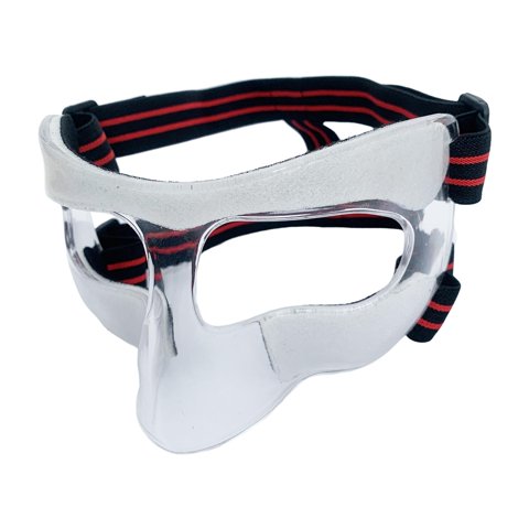 Magideal - Protector Nasal Deportivo, Máscara Transparente De Baloncesto, Protector Facial De Béisbol Para Nariz Rota, Protector Facial Ajustable, Protector Cuerda Roja De Cara Completa