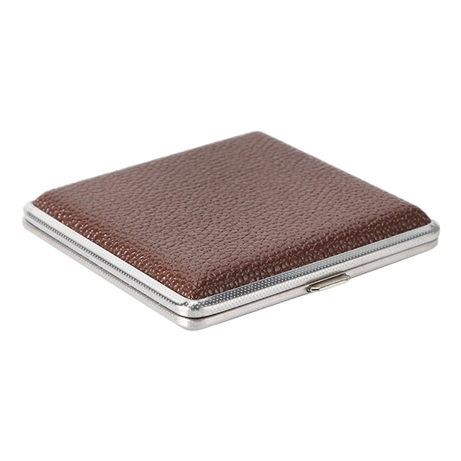 Magideal - Caja De De Material Cuero De Bolsillo Caja De Almacenamiento De Cigarros De 20 Capacidades, Caja De De Hombre Para Viajes A Hogar