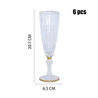 Xianzhu - Copa Tallada Para Espumante Con Bordes Dorados 150Ml - 6 Unidades