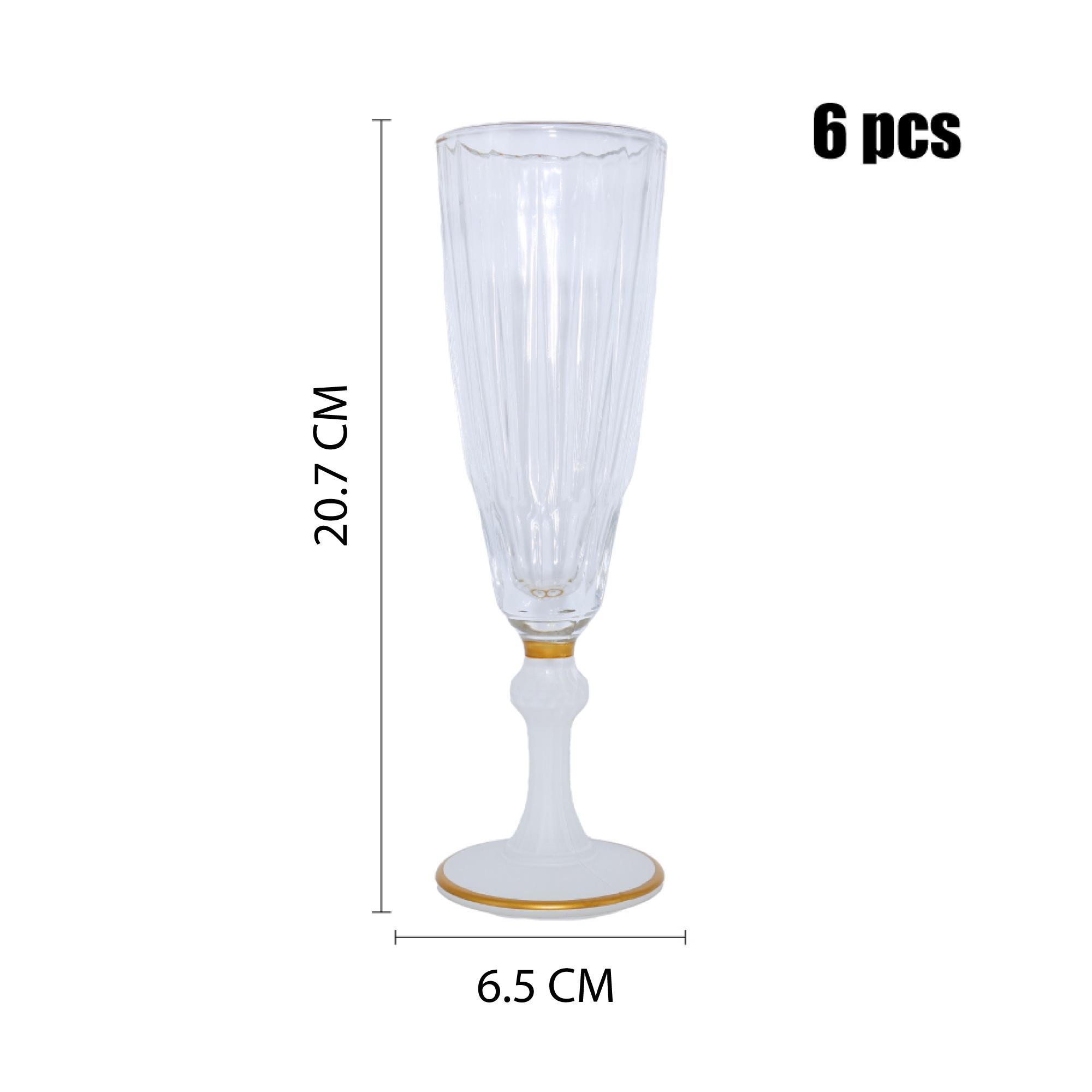 Xianzhu - Copa Tallada Para Espumante Con Bordes Dorados 150Ml - 6 Unidades