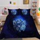 thumbnail image 1 of Blue Butterfly Flower Quilt Duvet Cover Set Bedclothes Soft Bedspread3-Piece Bedding Set, 1 of 5