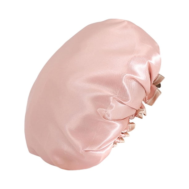 Gorro de ducha, gorro de baño, se adapta a cabello largo y grueso, forro impermeable, gorro de ducha de baño elástico suave, protector de cabello para champán