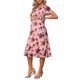 thumbnail image 4 of Vestido Floral Flowy de Maternidad para Mujeres INSPIRE CHIC Midi Formal Casual Embarazo 2026 Verano XL Vestido Rosa y Rosa Roja, 4 of 6