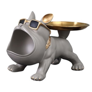 Bothyi - Estatua De Perro, Bandeja De Almacenamiento De Escultura Coleccionable, Bandeja De Almacenamiento De Escritorio, Estatua Marrón