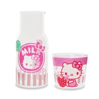 Set De Jarra Y Taza De Cristal Silver Buffalo Hello Kitty