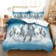 thumbnail image 1 of Running Horse Steed Animal Quilt Duvet Cover Set Bedroom Decor Home Textiles3-Piece Bedding Set, 1 of 5