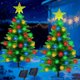 thumbnail image 1 of Pack de 2 árboles de Navidad solares de 3,6 pies con 100 luces de copos de nieve, 1 of 3