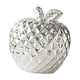 thumbnail image 5 of Estatua decorativa de cerámica de manzana, escultura de fruta coleccionable, adorno de escritorio para sala de estar, dormitorio, regalo de cumpleaños Plata, 5 of 5