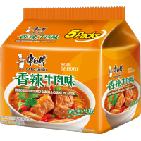 Fideo Instantaneo Kang Shi Fu Sabor A Carne Picante 104G*Pack 5 Bolsas