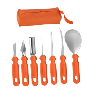 Magideal - Kit De Tallado De Calabaza Para Halloween, 7 Piezas, Suministros Para Fiesta Con Grabado De Frutas, Decoración Profesional Resistente Con Bolsa De Alm