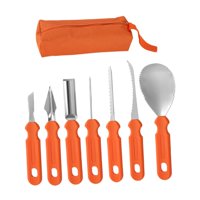 Magideal - Kit De Tallado De Calabaza Para Halloween, 7 Piezas, Suministros Para Fiesta Con Grabado De Frutas, Decoración Profesional Resistente Con Bolsa De Alm
